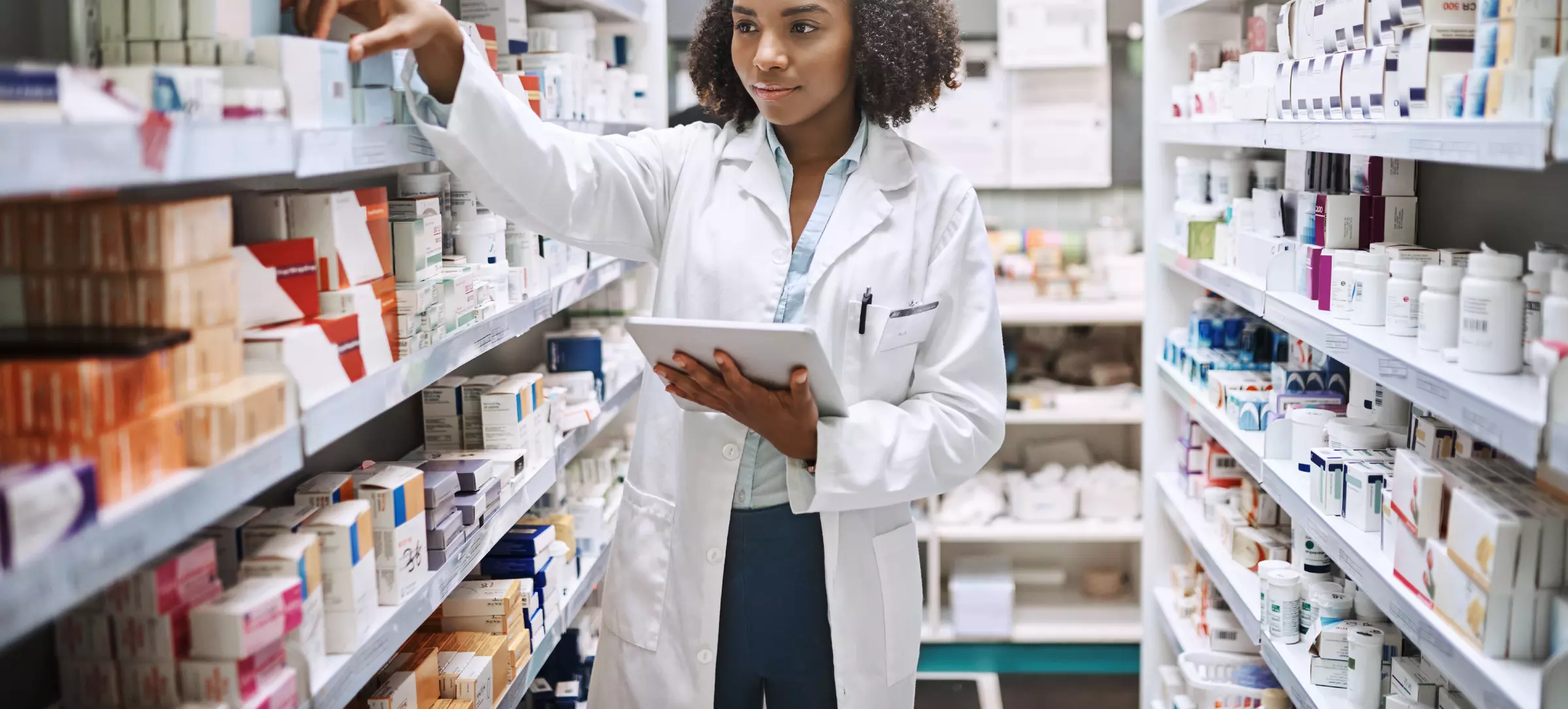 pharmacist looking for prescriptions